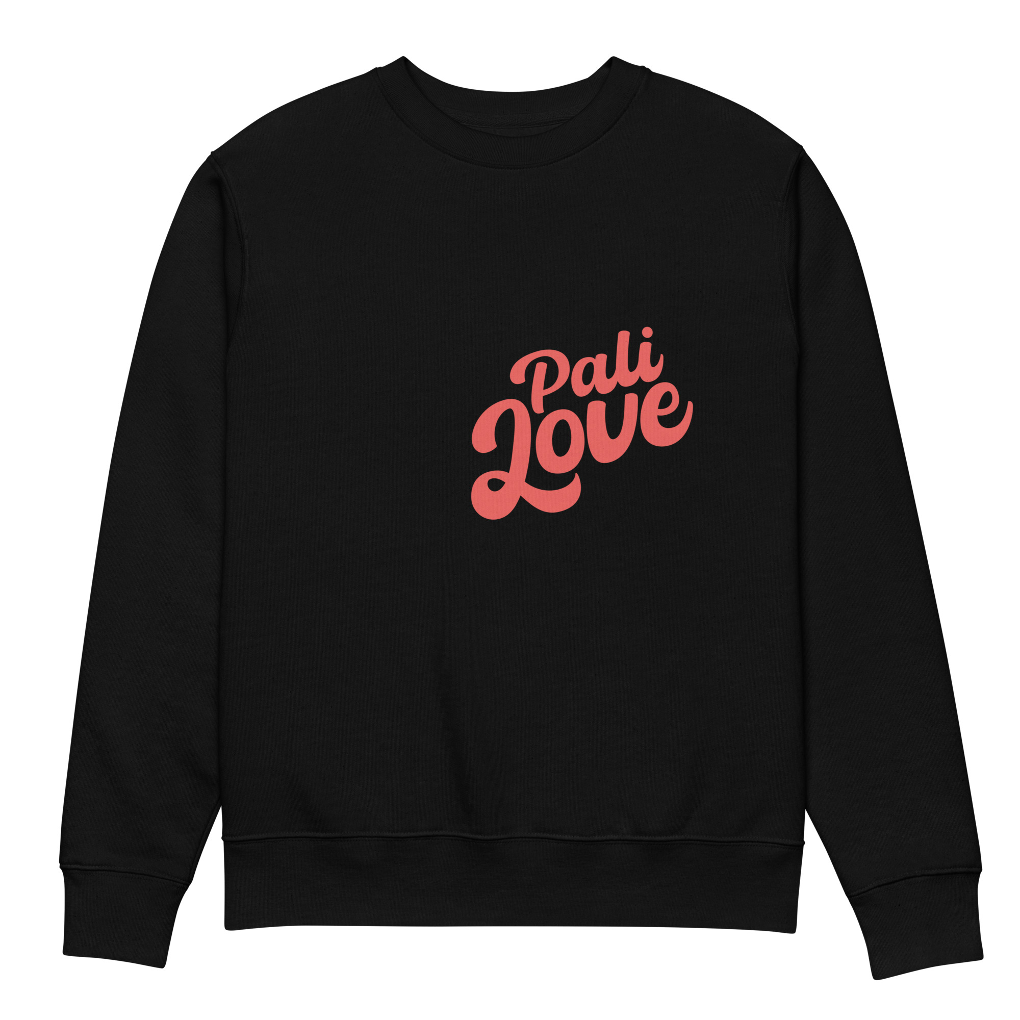 Unisex eco sweatshirt PALILOVE RED ON BLACK