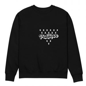 Unisex eco sweatshirt KEFFIYEH LOVE WHITE ON BLACK