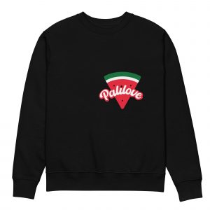 Unisex eco sweatshirt WATERMELON LOVE WHITE ON BLACK