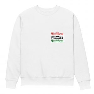 Unisex eco sweatshirt PALITRIPLE LOVE ON WHITE