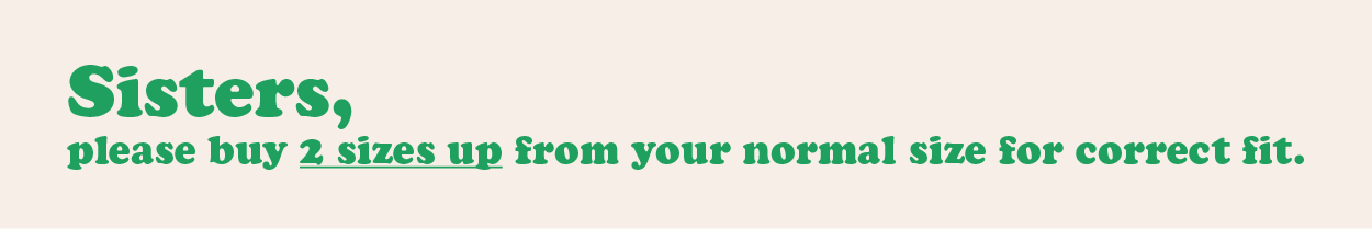 Sizing banner