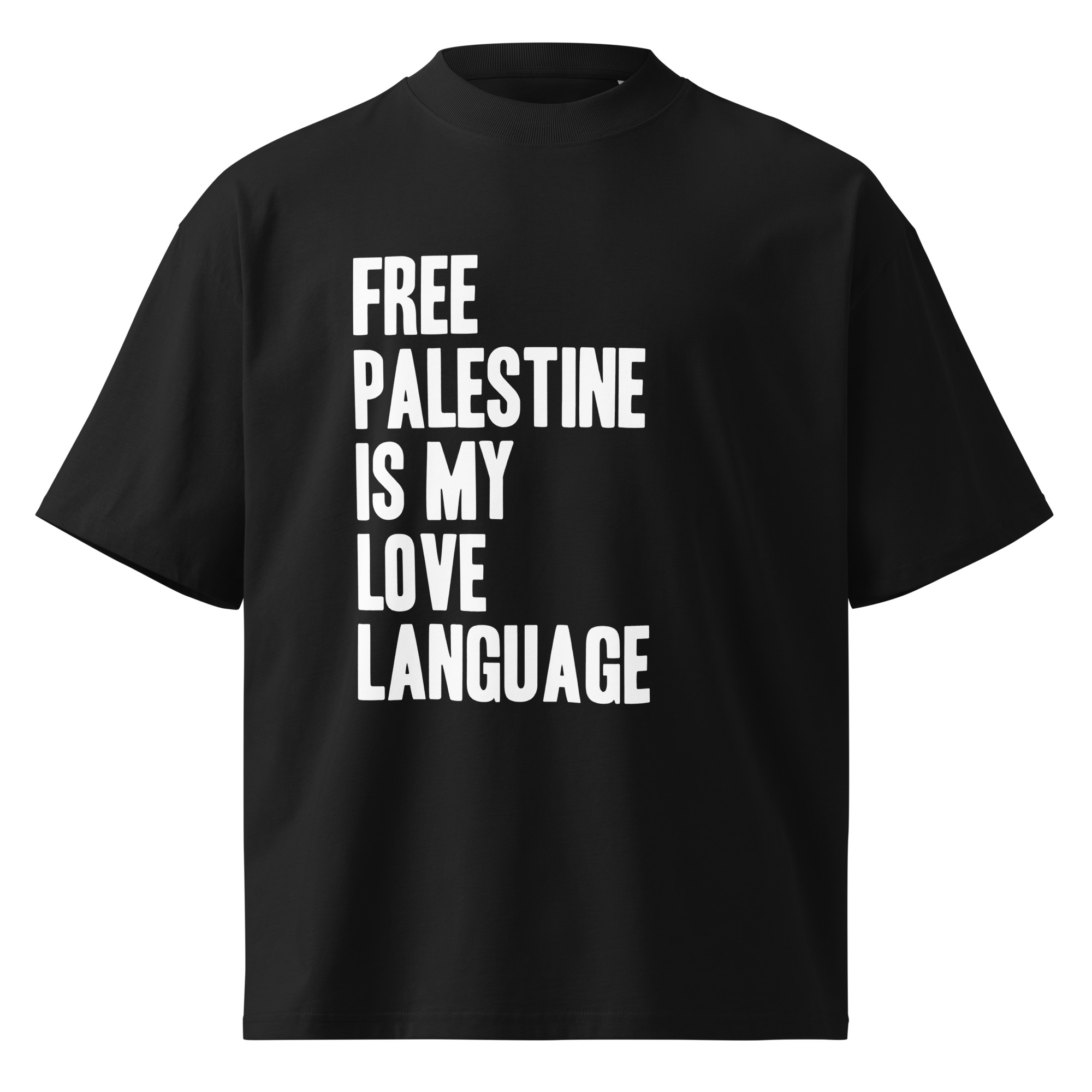 Unisex organic oversized high neck t-shirt